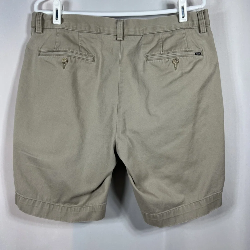 Polo‎ Ralph Lauren Classic Fit Khaki 100% Cotton Short Preppy Golf Size 36